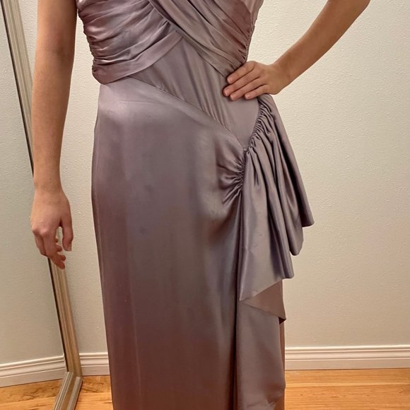 Pure Satin 1950's Evening Gown - Picture 5 of 8